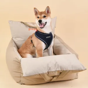 Puppia Dog Car Seat Secure Comfortable Waterproof Great for Travel for Small and Medium Dogs - Beige - Large