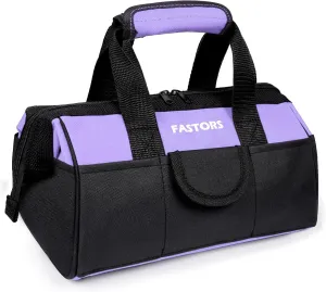 Purple Tool Bag for Women With 13-Inch Wide Mouth,Tool Bag With 8 Pockets Outside and 2 Pockets Inside(Purple)
