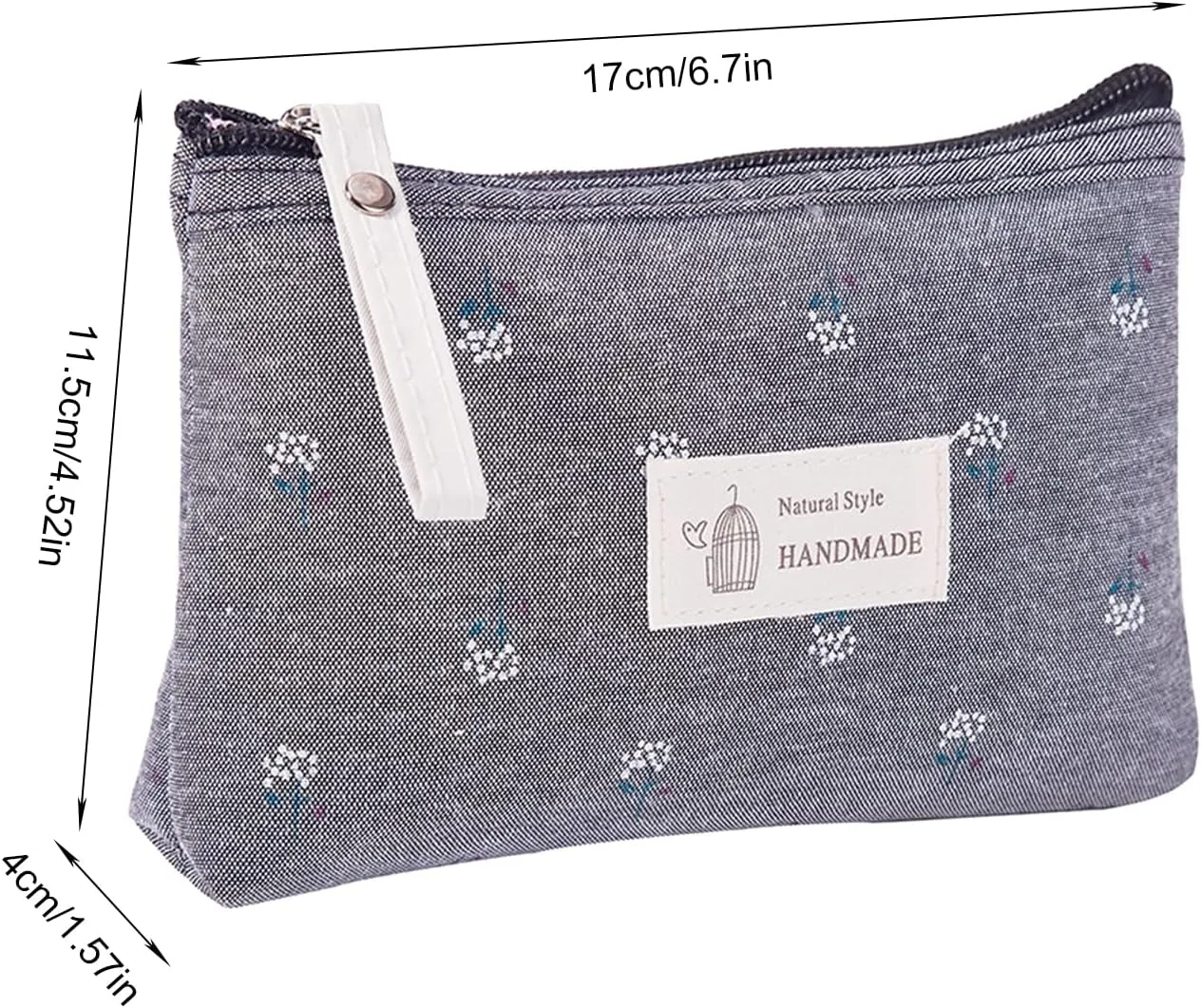 Qikuver Canvas Cosmetic Bags, 2 Pieces Cosmetic Bags for Women, Makeup bag Cute Cosmetic Bag Organizer Small Mini Makeup Pouch for Purse Toiletry Bag