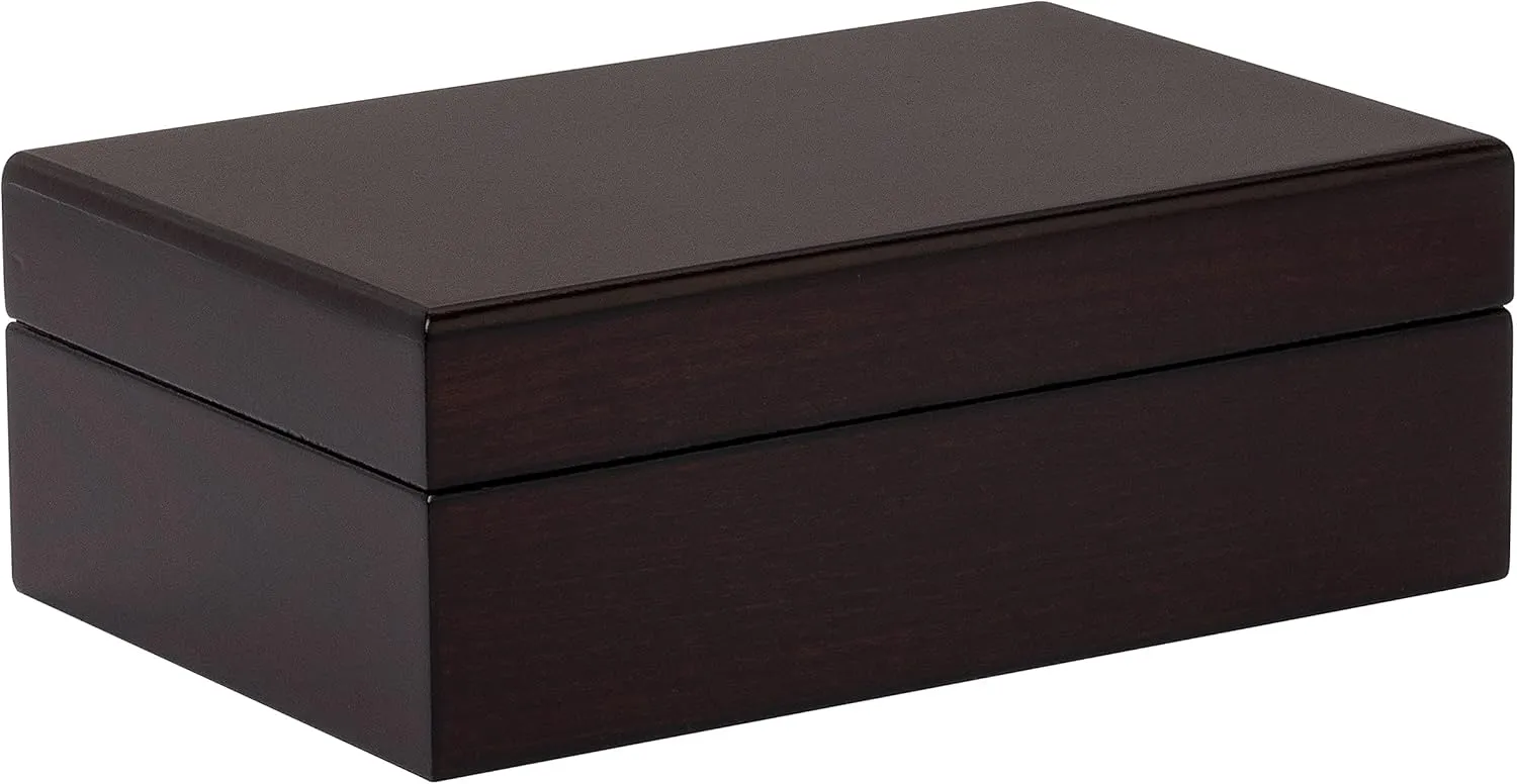 Quality Importers Trading Traveler 10 Mahogany Travel Humidor for 10 Cigars, SureSeal Lid Technology, 1 Round Humidifier, Mahogany Finish