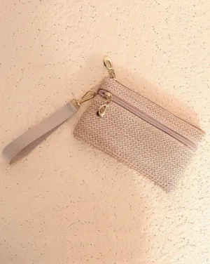 "Sugar Beach" (ash mocha) wristlet wallet bag