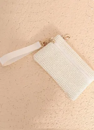 "Sugar Beach" (ivory) wristlet wallet bag