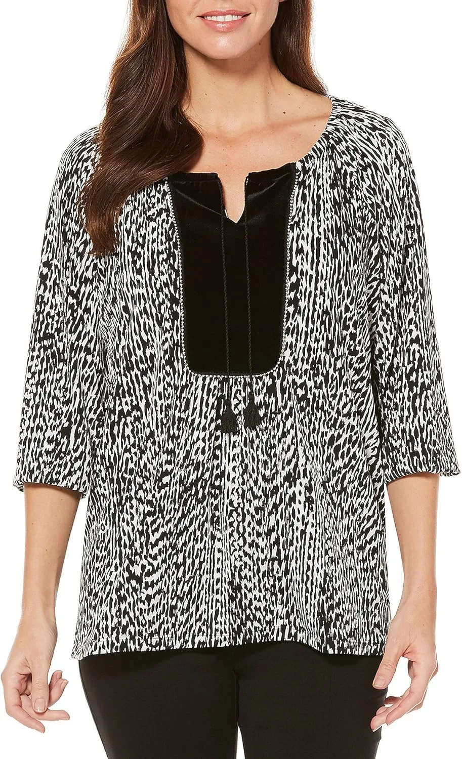 Rafaella Velvet Trim Top