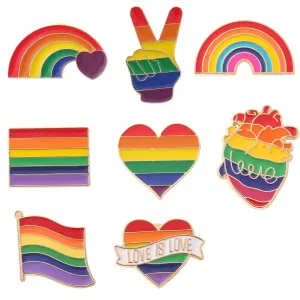 Rainbow Colorful Pin Brooches Metal Pride Buttons Pins Versatile Unisex for Backpack Clothing Decor