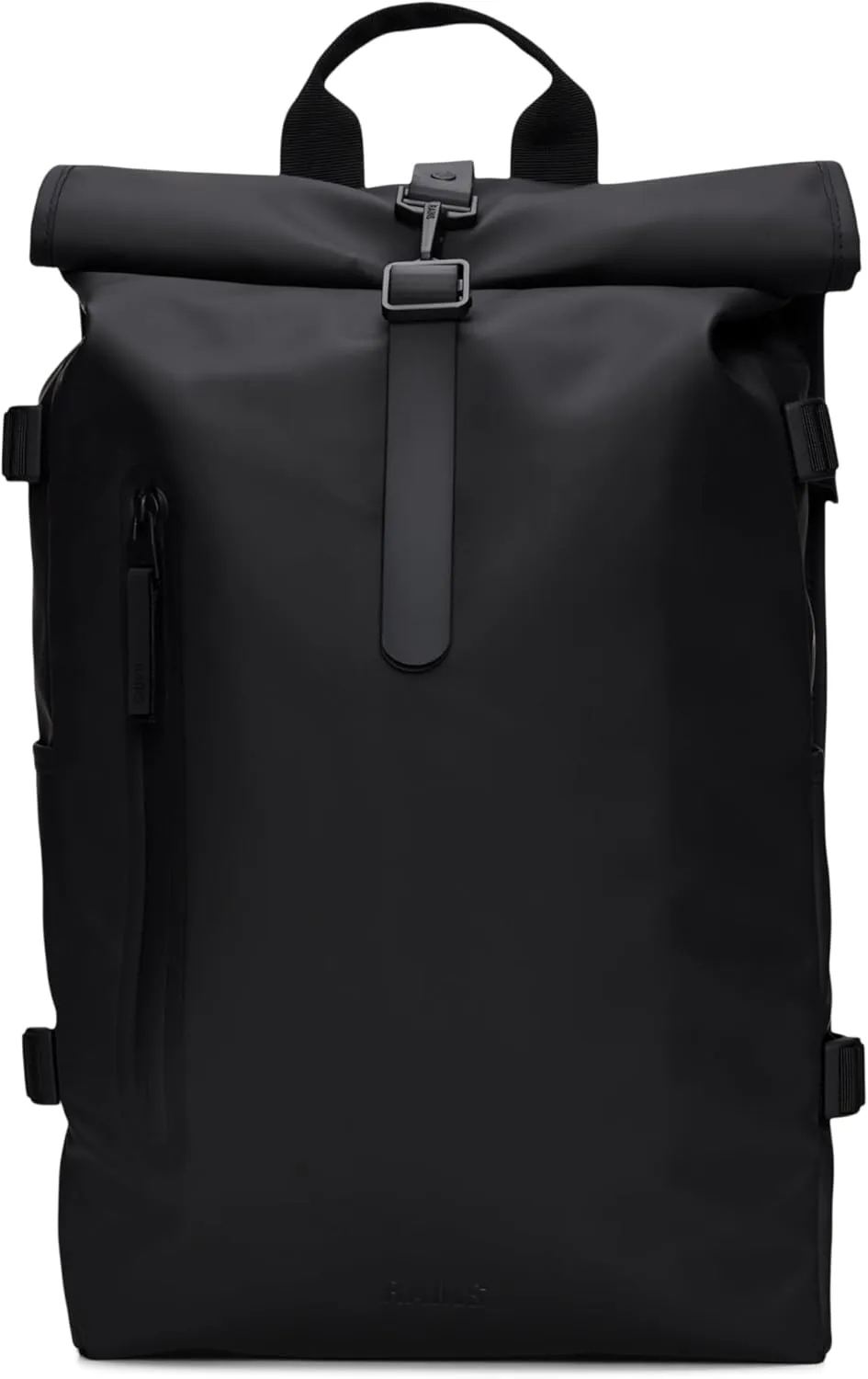 RAINS Rolltop Rucksack Large – Waterproof, Cycle-Ready, with Laptop Pocket and Chest Strap for Secure, Weatherproof Travel (Black)