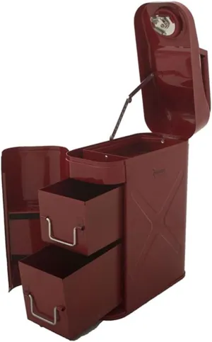 RAMPAGE PRODUCTS Trail Can Utility/Tool Box | Red, Fits 5-Gallon Metal Gas Can Mounts | 86619 | Universal Fit