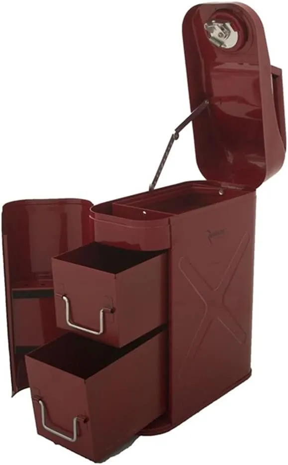 RAMPAGE PRODUCTS Trail Can Utility/Tool Box | Red, Fits 5-Gallon Metal Gas Can Mounts | 86619 | Universal Fit