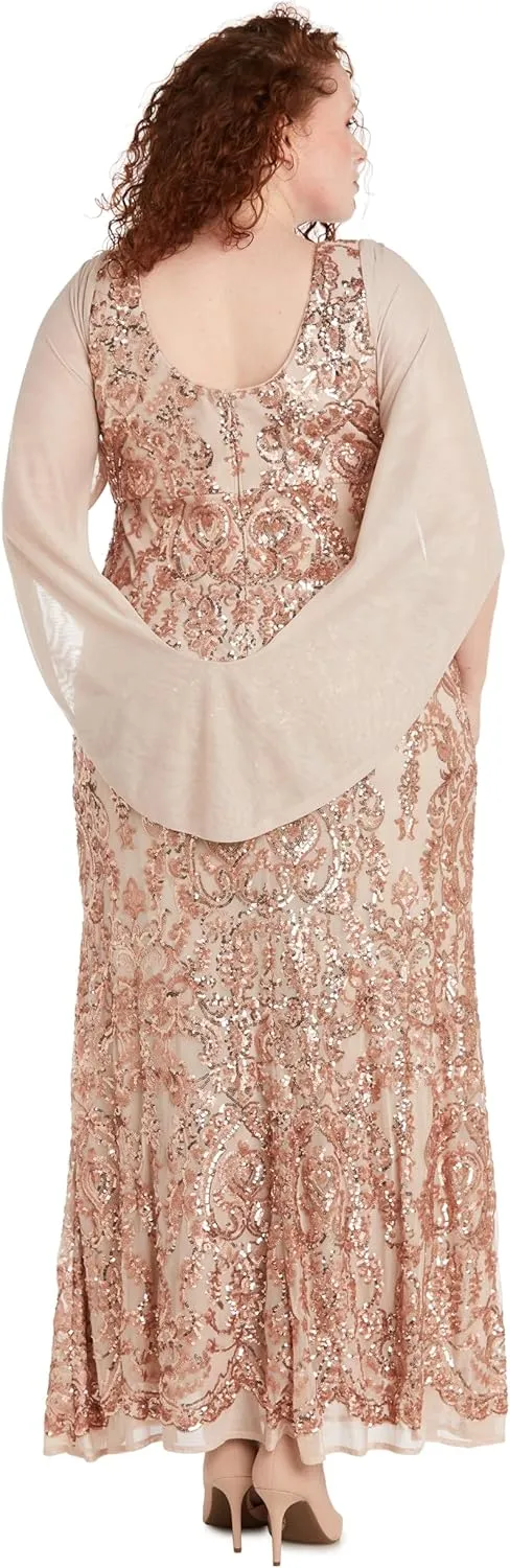 R&M Richards Women's Long Velvet Dress
