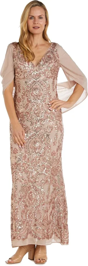 R&M Richards Women's Long Velvet Dress