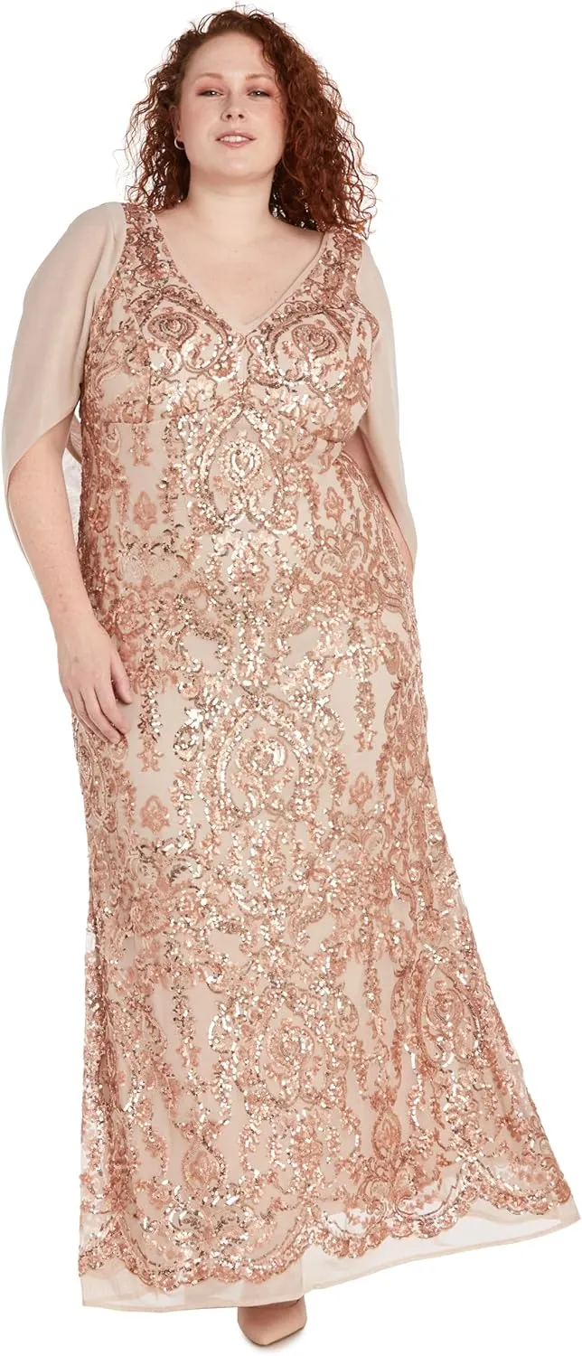 R&M Richards Women's Long Velvet Dress