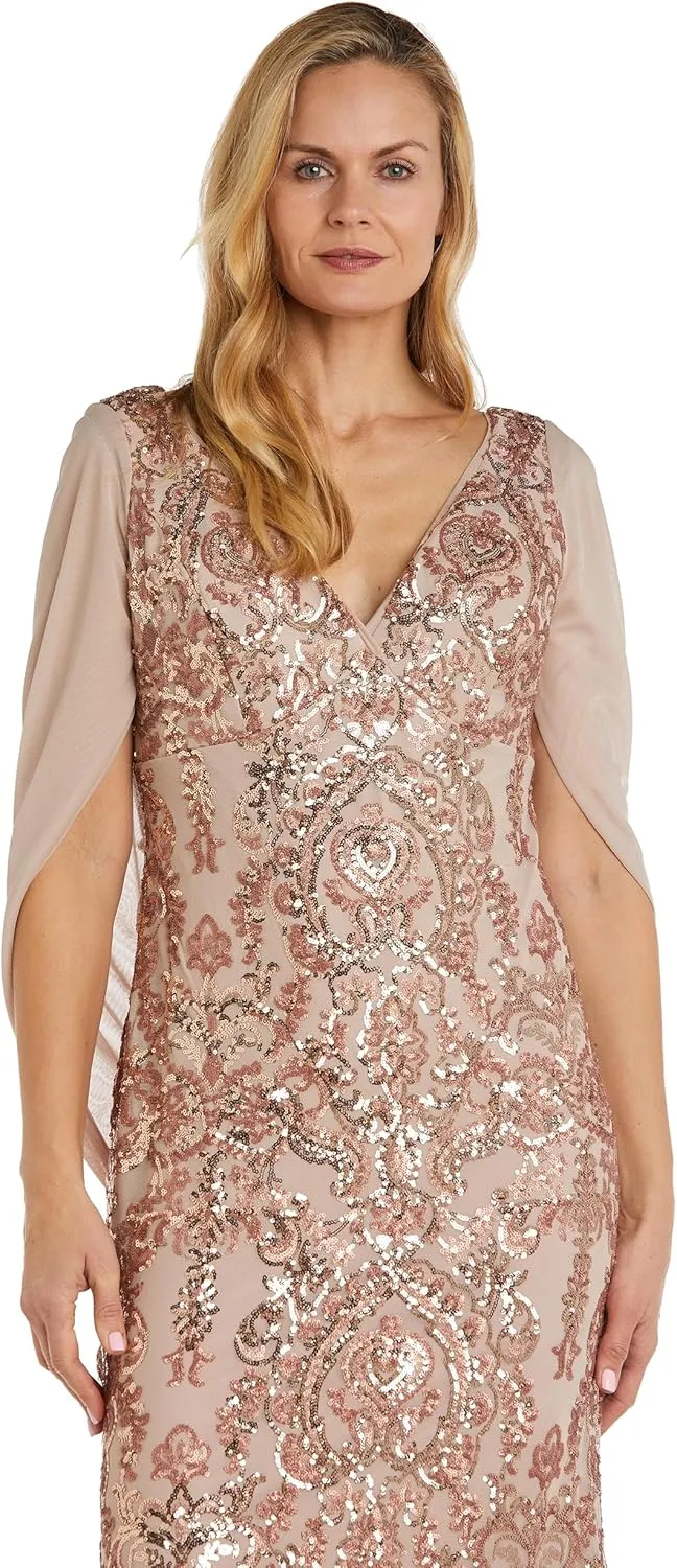 R&M Richards Women's Long Velvet Dress