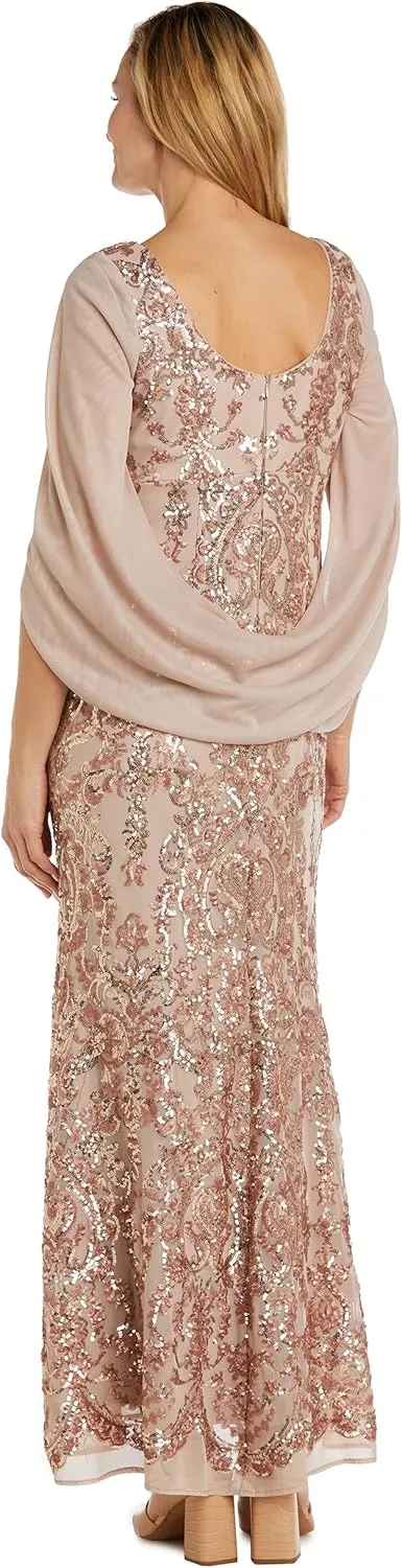 R&M Richards Women's Long Velvet Dress
