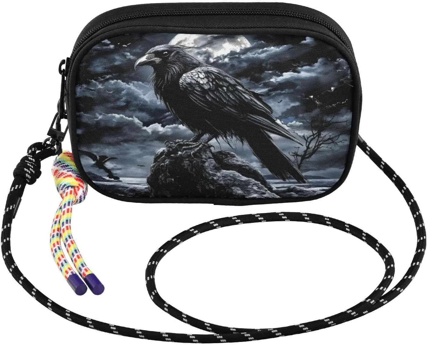 Raven Gothic Rocky Small Crossbody Bags for Women Cell Phone Purses Women's Shoulder Handbag Wallet Purse