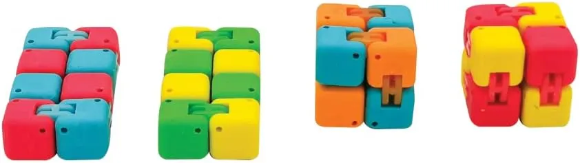 Raymond Geddes Infinity Cube Erasers (Pack of 24) - Colorful Stress Relieving Erasers for Kids - Perfect for Birthday Party Favors and School Supplies