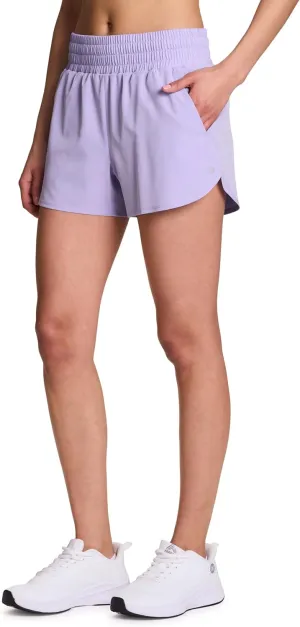 RBX Active Women's Athletic Relaxed Fit Quick Dry Stretch Woven Running Short with Inner Attached Brief and Pockets