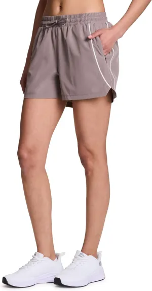 RBX Active Women's Athletic Relaxed Fit Quick Dry Stretch Woven Running Short with Inner Attached Brief and Pockets