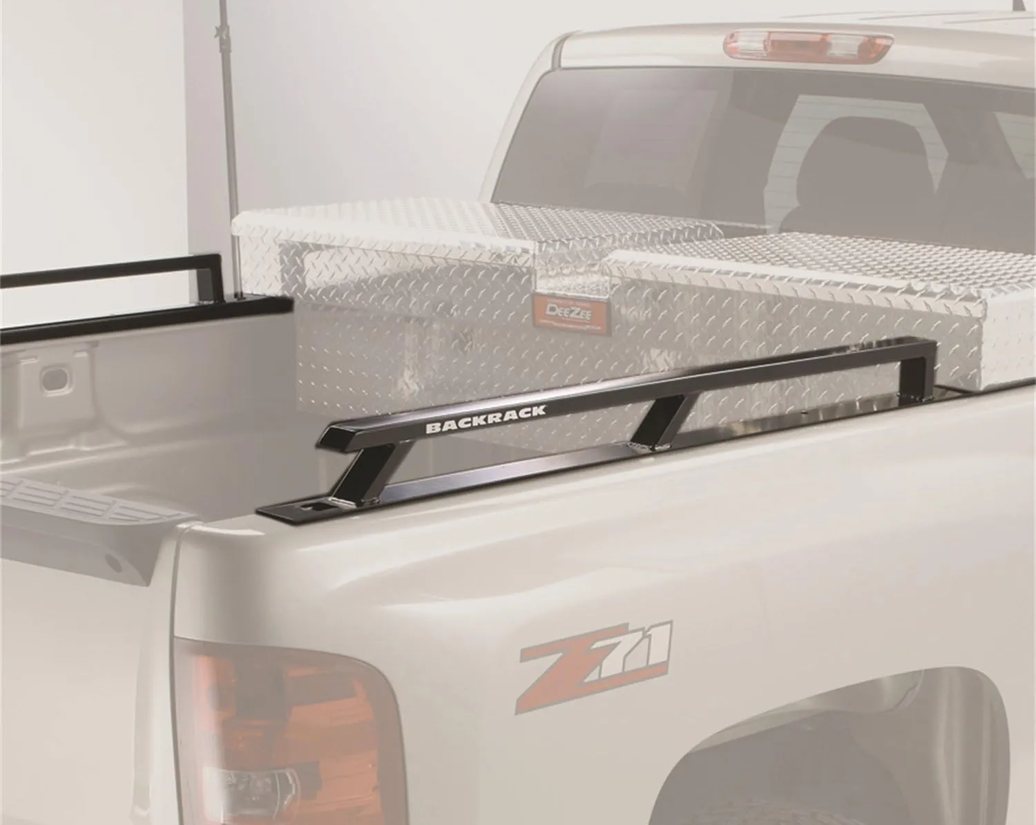 RealTruck Backrack Side Rails to use w/ 21" Toolbox | Black, No Drill | 65521TB | Fits 2017-2025 Ford F-250/F-350/F-450/F-550 w/ 6.5' Bed Aluminum Body