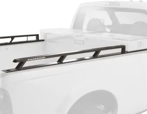 RealTruck Backrack Side Rails to use w/ 21" Toolbox | Black, No Drill | 80523TB | Fits 2015-2025 Ford F-150 8' Bed