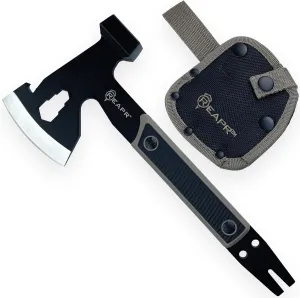 Reapr Versa Camp Axe 10.75" Outdoor Multitool with Pry Bar, Nail Puller, Hammer, Wrench Set, Bottle Opener & Sheath, Non-Slip Handle, Great for Camping, Hiking, and Survival Kits