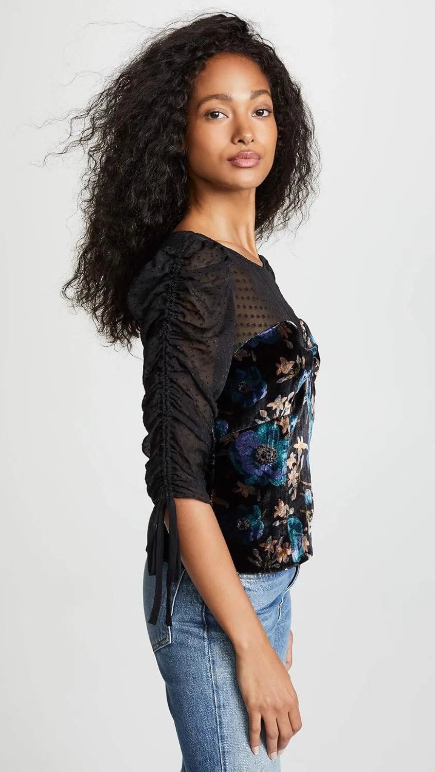 Rebecca Taylor Women's Long Sleeve Solstice Velvet Top