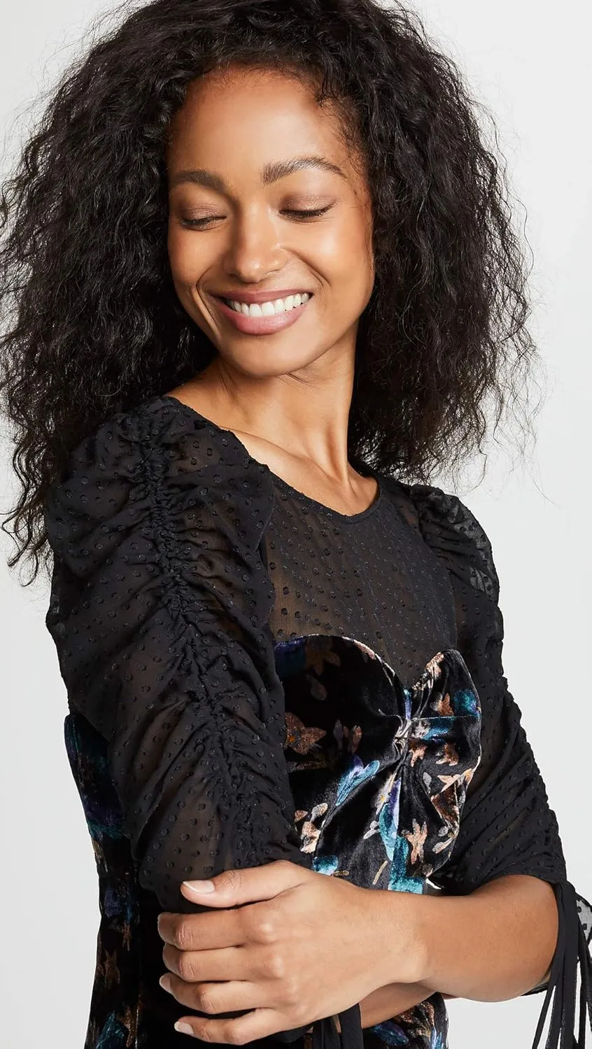 Rebecca Taylor Women's Long Sleeve Solstice Velvet Top