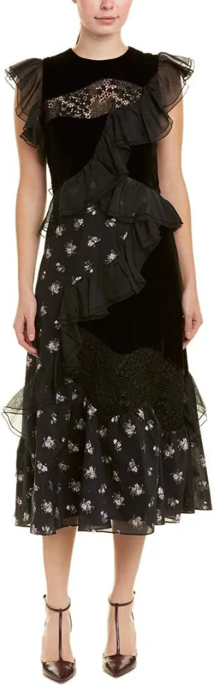 Rebecca Taylor Women's Sleeveless Floral Jacquard Dress