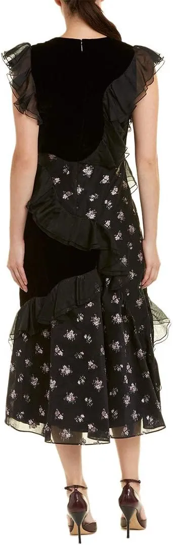 Rebecca Taylor Women's Sleeveless Floral Jacquard Dress