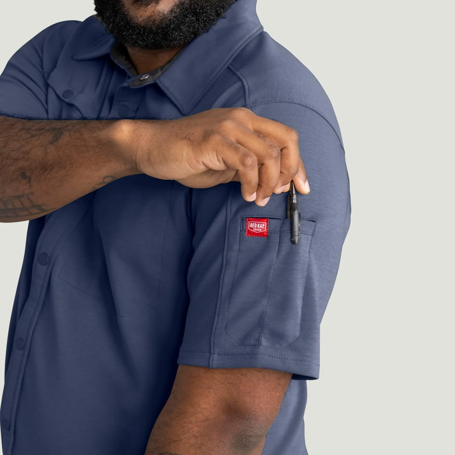 Red Kap Men's Snap Front Jersey Short Sleeve Work Shirt