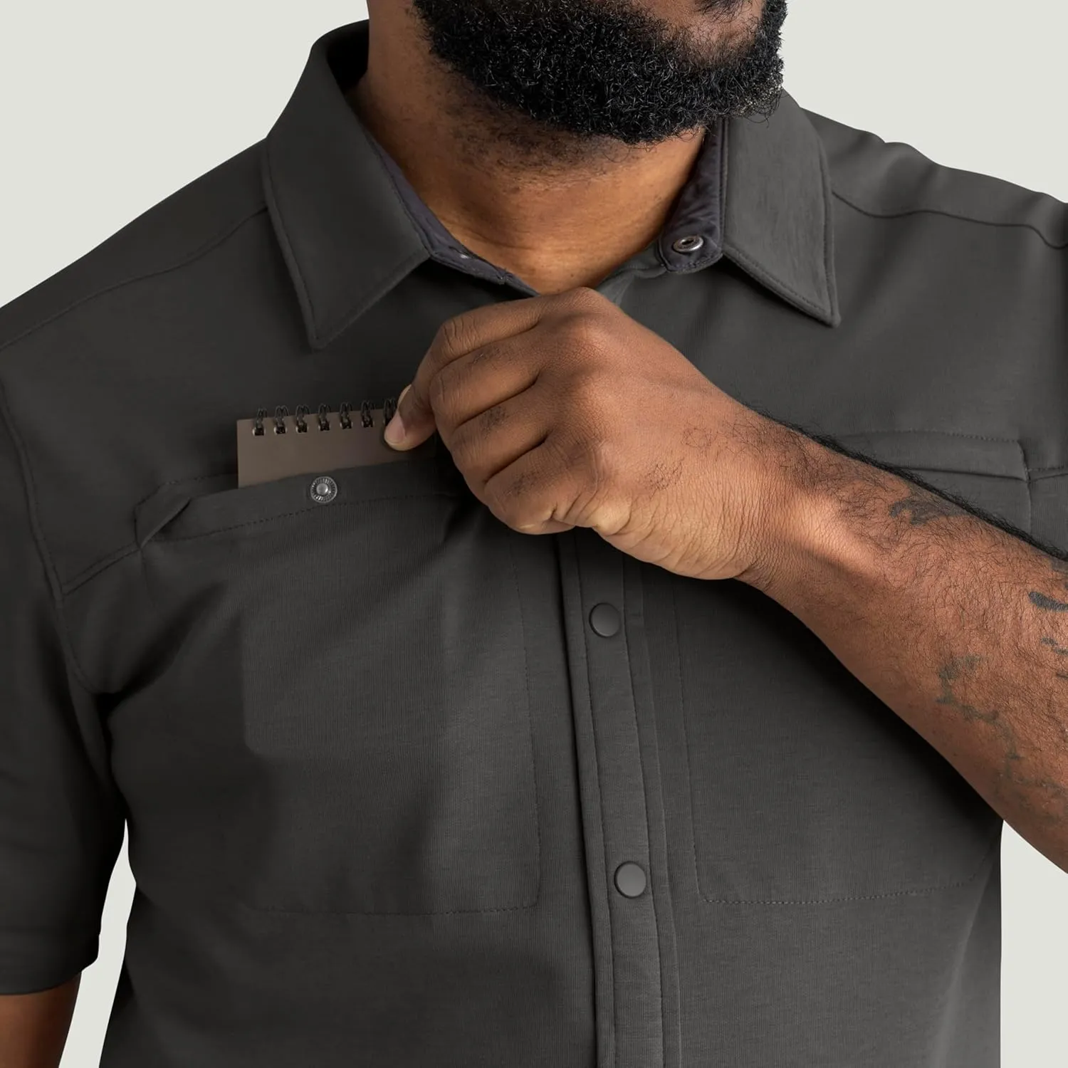 Red Kap Men's Snap Front Jersey Short Sleeve Work Shirt