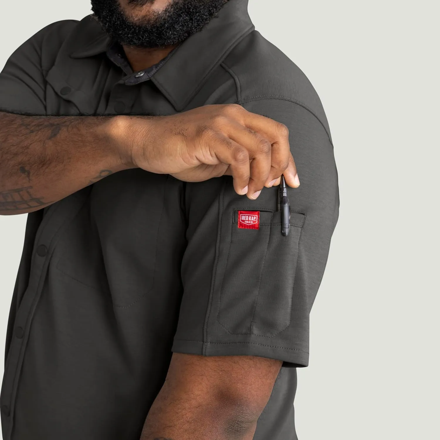 Red Kap Men's Snap Front Jersey Short Sleeve Work Shirt