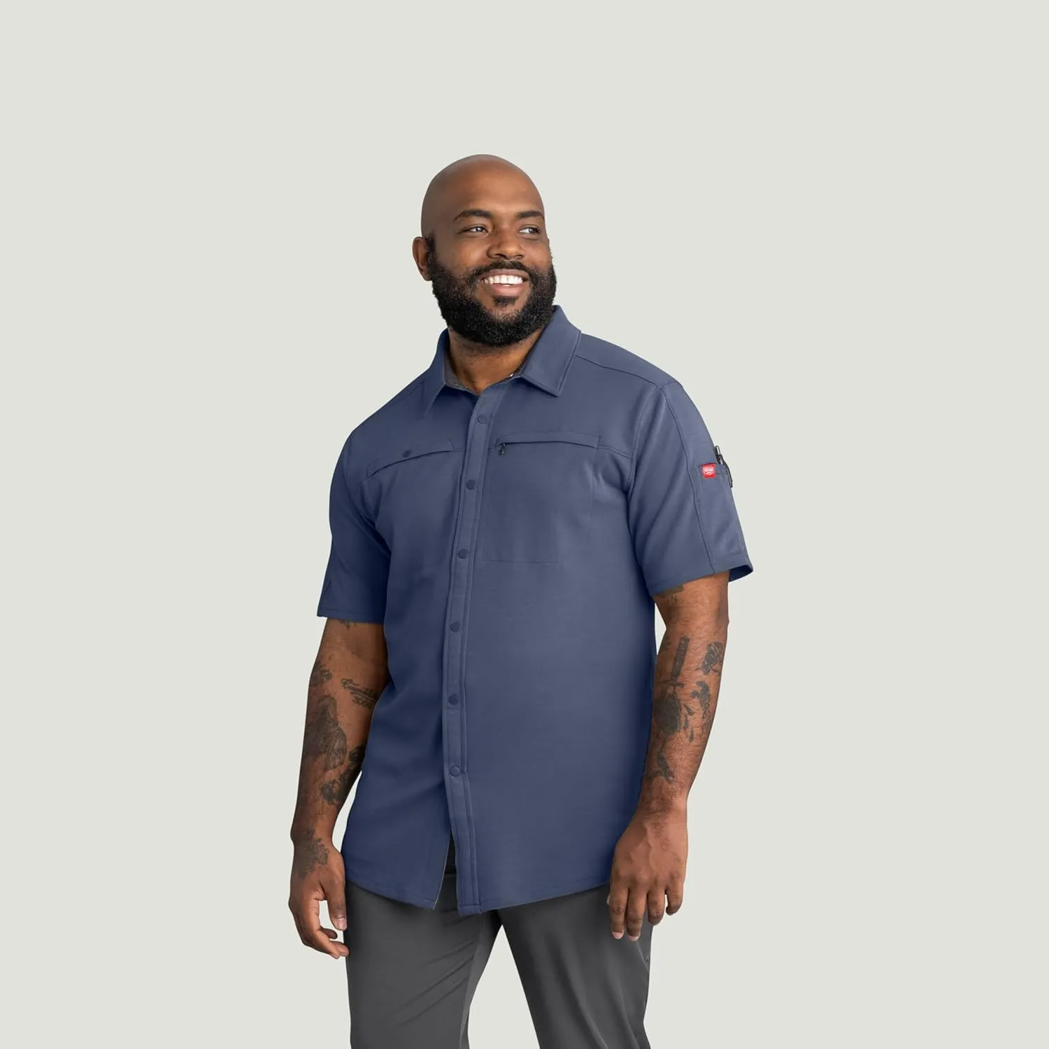 Red Kap Men's Snap Front Jersey Short Sleeve Work Shirt