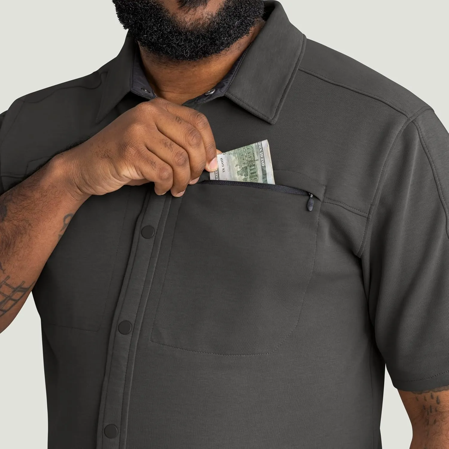 Red Kap Men's Snap Front Jersey Short Sleeve Work Shirt