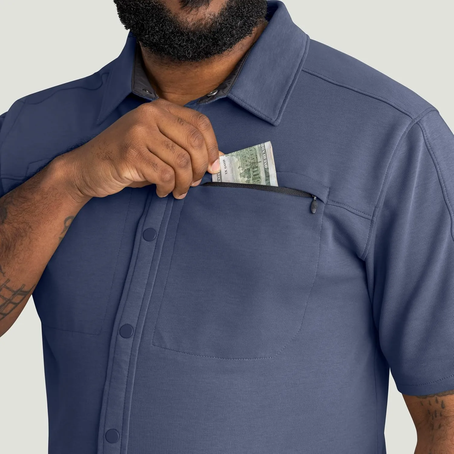Red Kap Men's Snap Front Jersey Short Sleeve Work Shirt