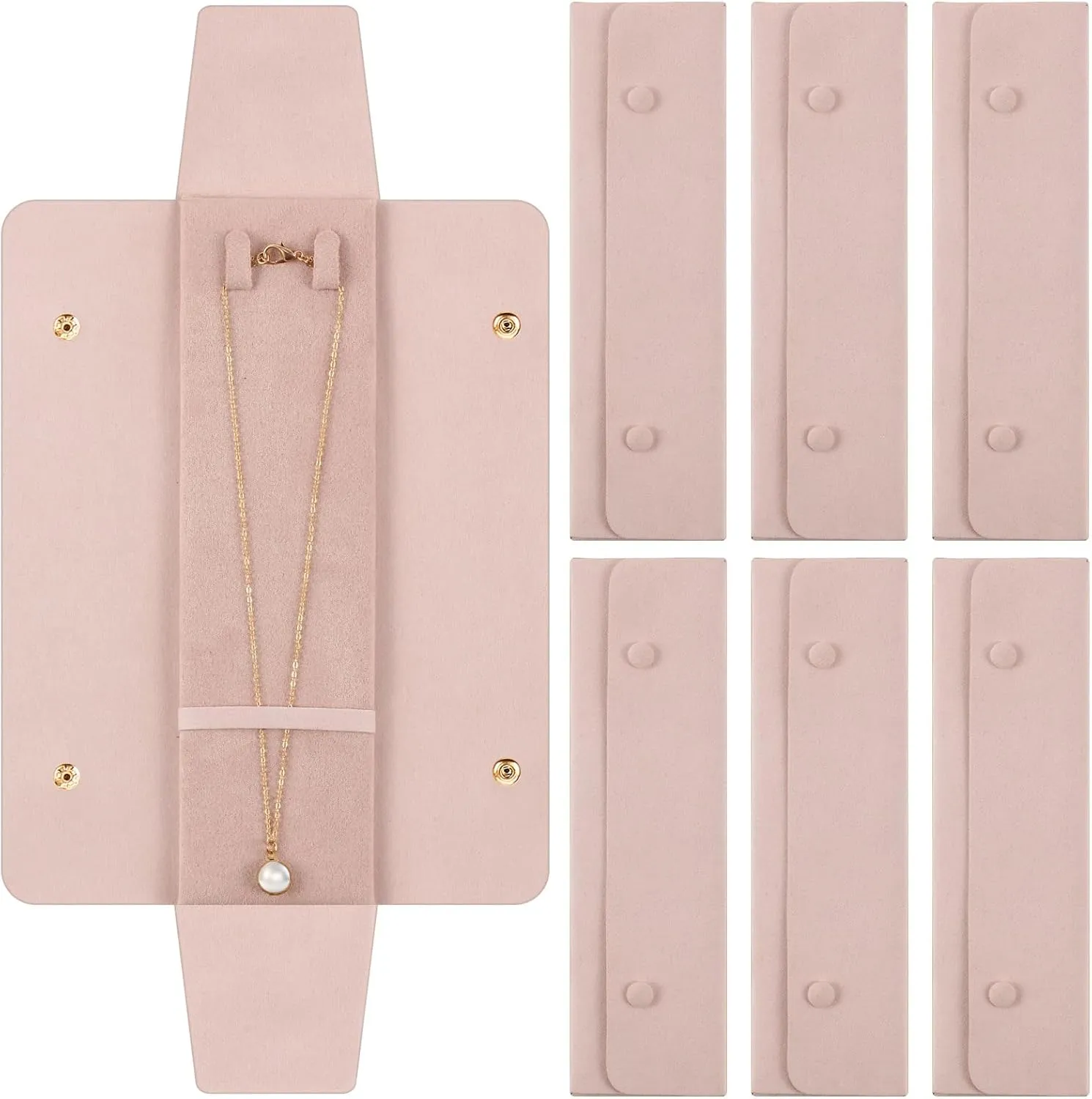 Remuuly 6 Pcs Necklace Travel Case No Tangle Necklace Pouch Travel Jewelry Organizer Bridesmaid Gifts for Wedding Christmas Microfiber Jewelry Pouch Storage Bag for Women