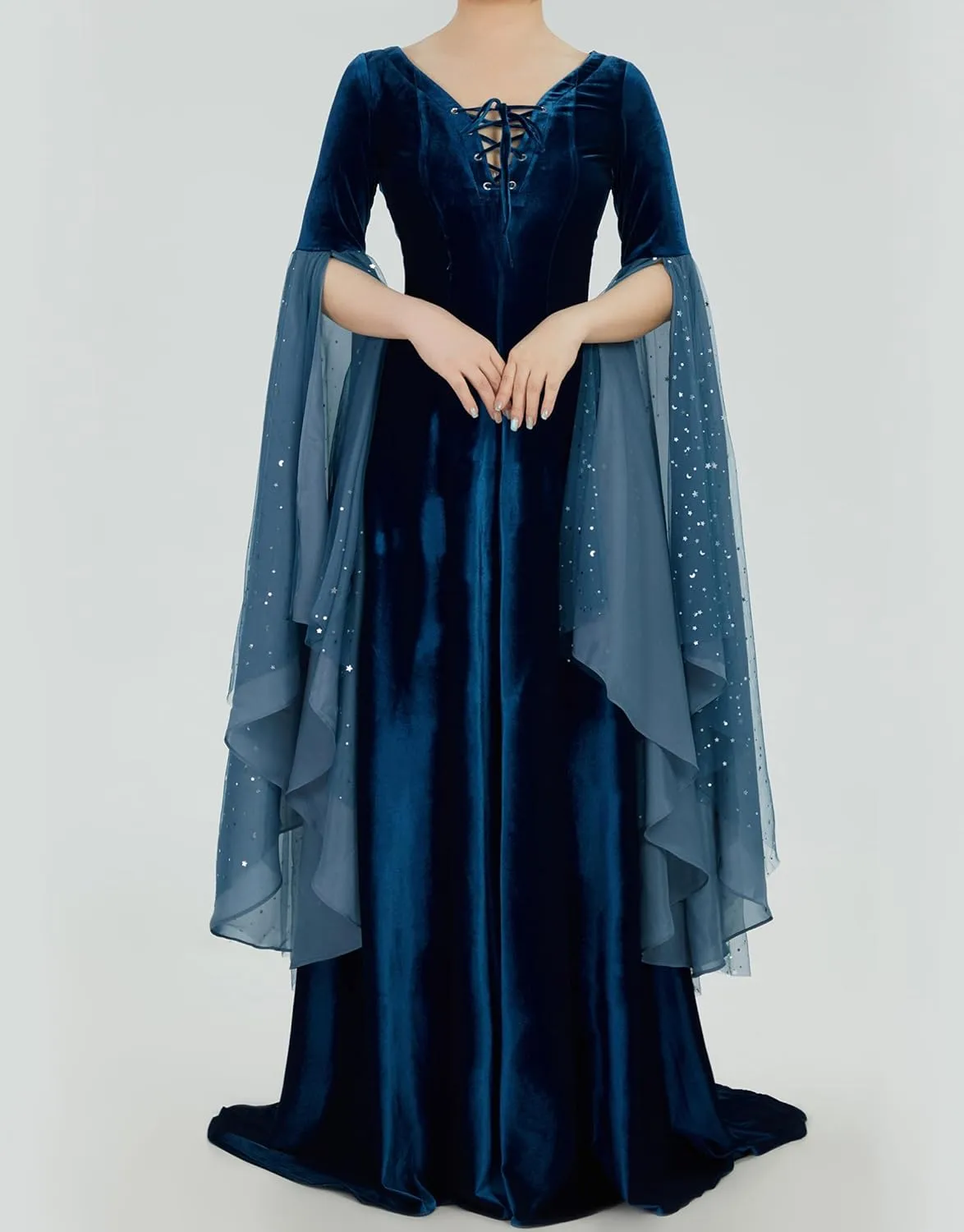 Renaissance Dress Women Retro Elegant Velvet Gown Medieval Dress Fantasy Medieval Costume