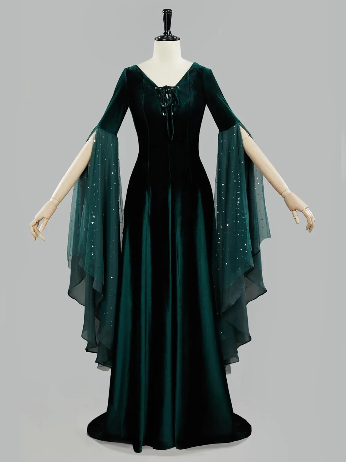 Renaissance Dress Women Retro Elegant Velvet Gown Medieval Dress Fantasy Medieval Costume