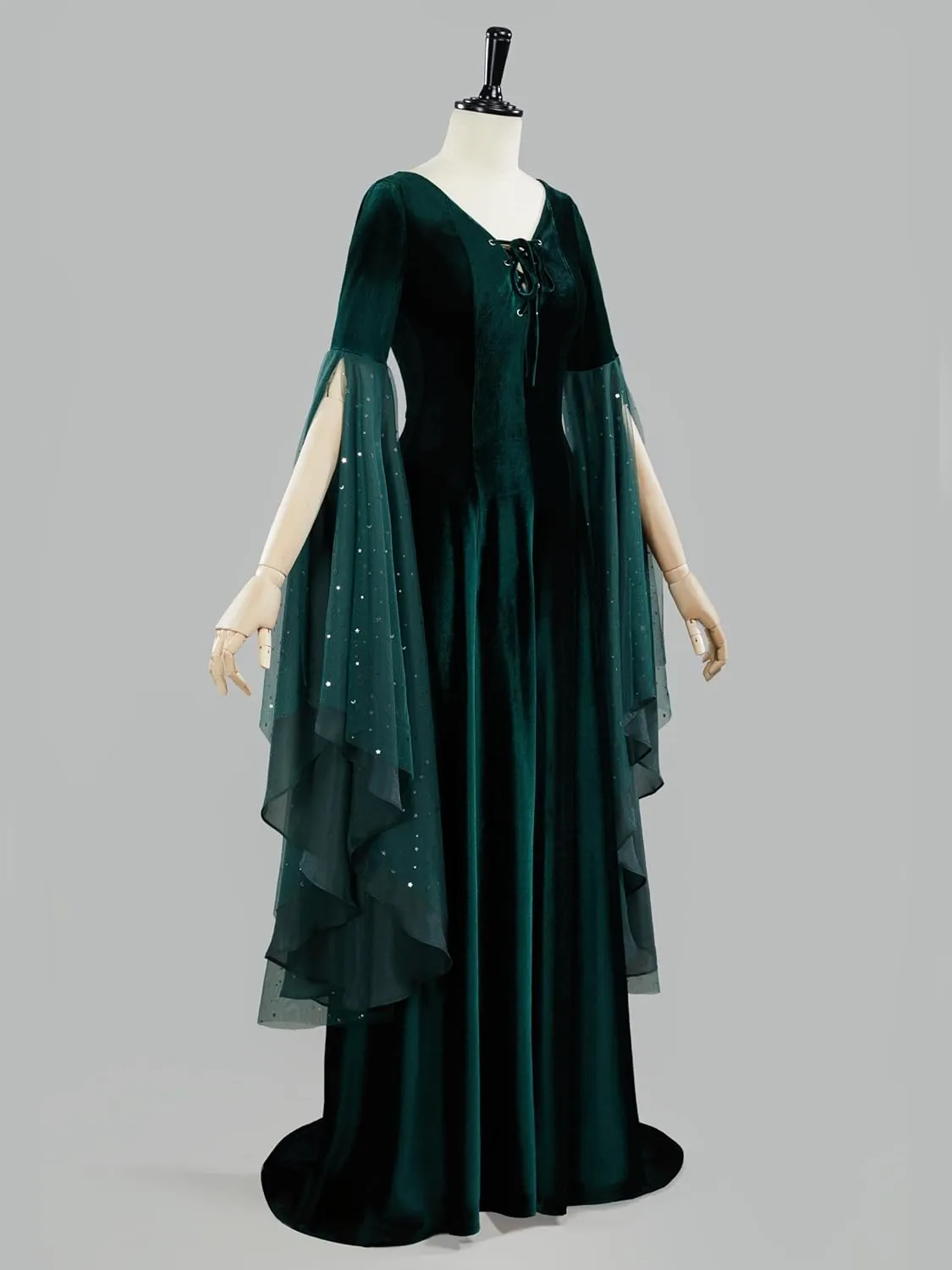 Renaissance Dress Women Retro Elegant Velvet Gown Medieval Dress Fantasy Medieval Costume