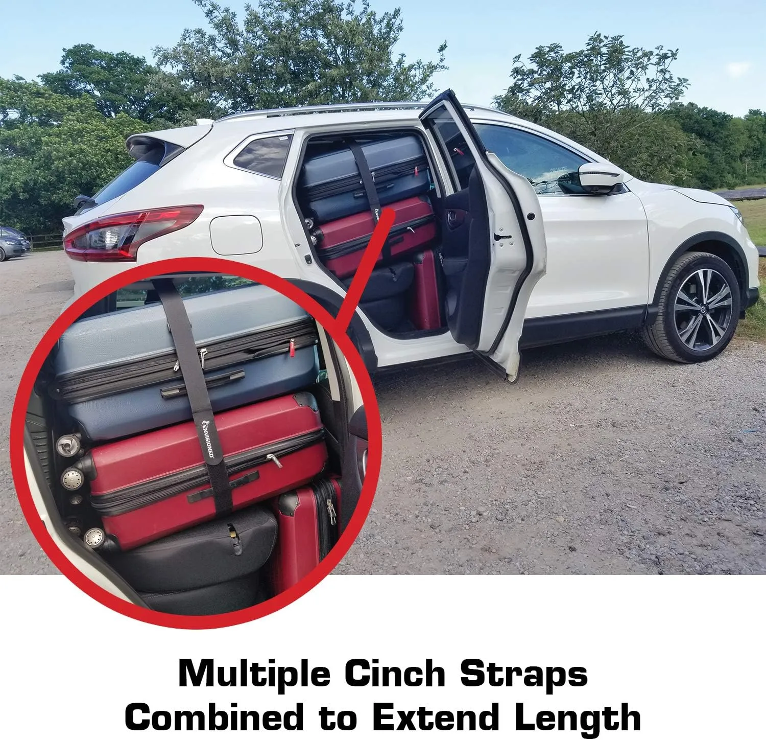Reusable Cinch Straps 2" x 60" - 6 Pack, Multipurpose Strong Gripping, Quality Hook and Loop Securing Straps (Black)