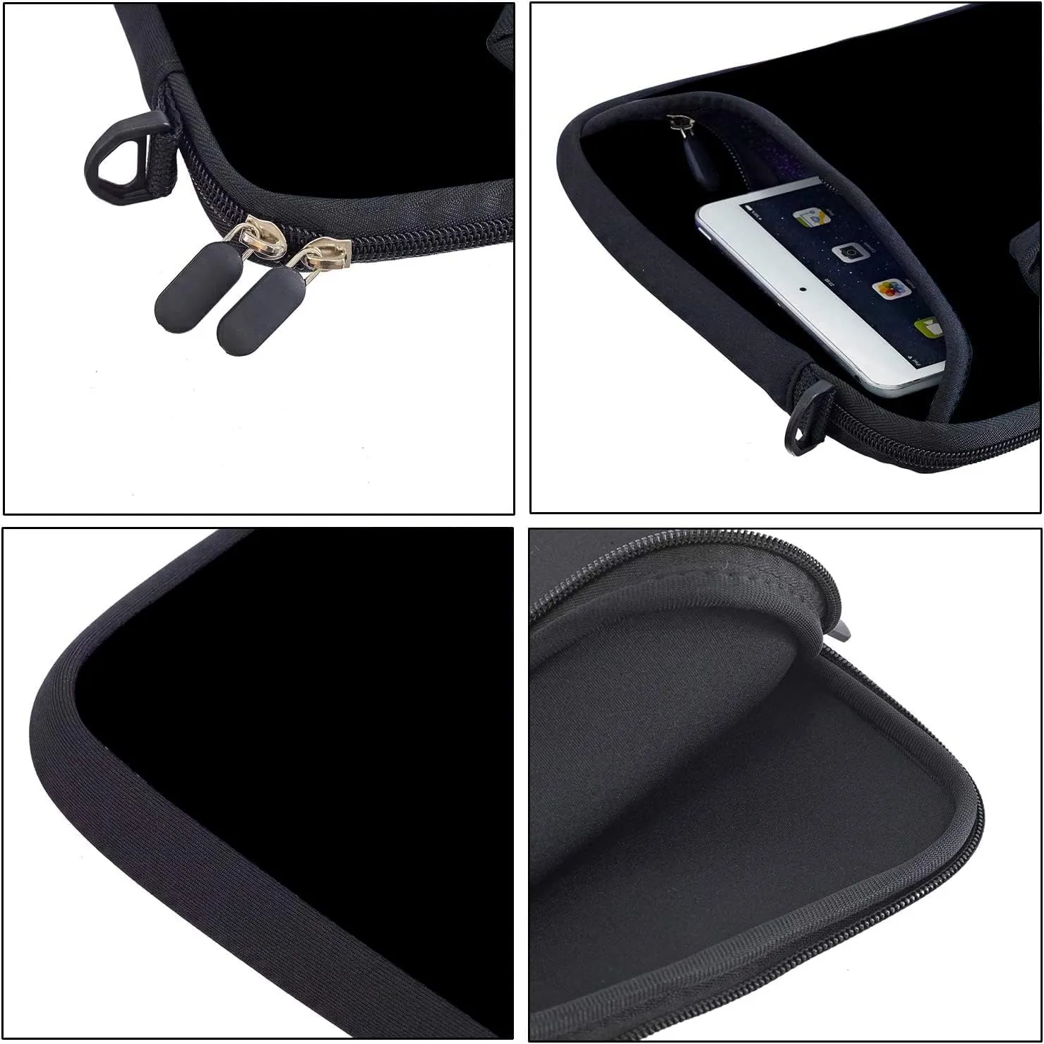 RICHEN 11 11.6 12 12.5 13 inches Laptop/Chromebook/Notebook PC Messenger Bag Tablet Travel Handle Case Neoprene with Shoulder Strap (11-13.3 inch, Pure Black)
