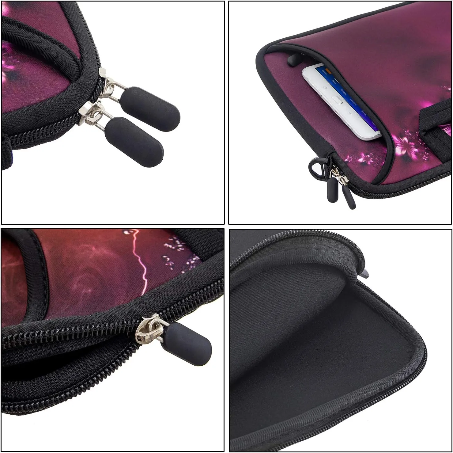 RICHEN 17 inch Laptop Shoulder Bag Carrying Case Computer PC Cover Pouch with Handle Fits 15.6/16/17/17.3/17.4 inch Laptop Notebook (16-17.3 inch, Flowers)