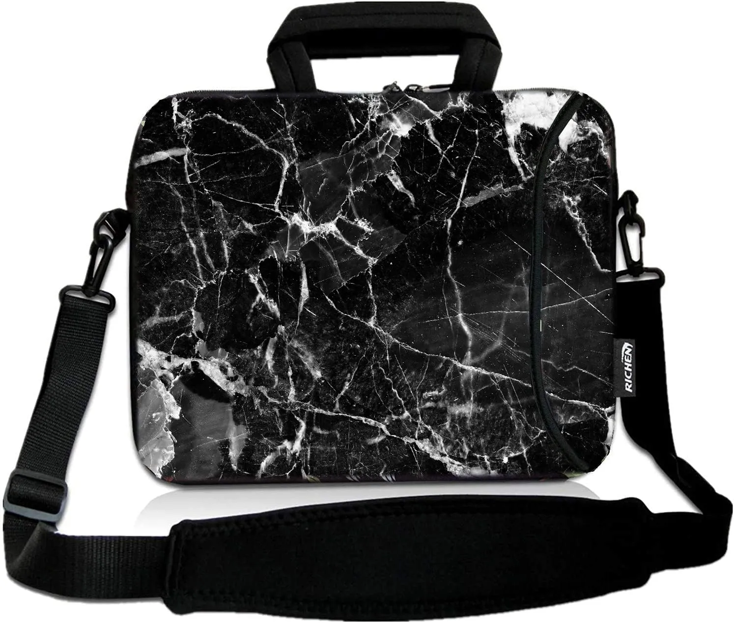 RICHEN Messenger Bag Carrying Case Sleeve with Handle Accessory Pocket Fits Laptops/Notebook/ebooks/Kids tablet/ipad (11-13.3 inch, Black Marble)