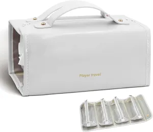 Roll up Makeup Bag, Travel Toiletry Bag, Multi-compartment Transparent Cosmetic Bag, Portable Waterproof Detachable Hanging Toiletry Bag.