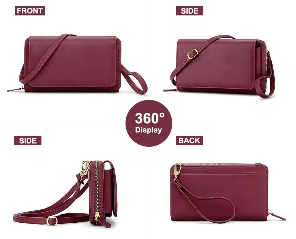 RONSIN Crossbody Bag for Women Wristlet Wallets with RFID Card Small Clutch Purses for Party Prom