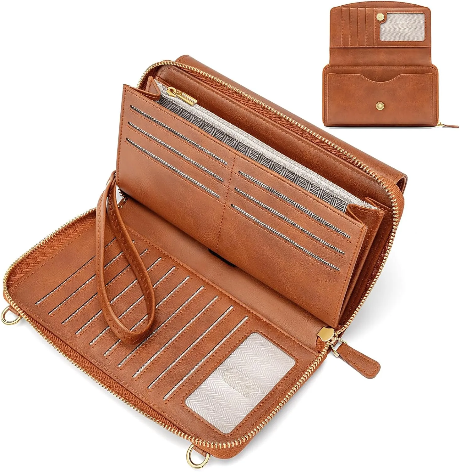 RONSIN Purse Wallet Anti Theft and RFID Blocking Small Leather Wallet Clutch Purses for Women