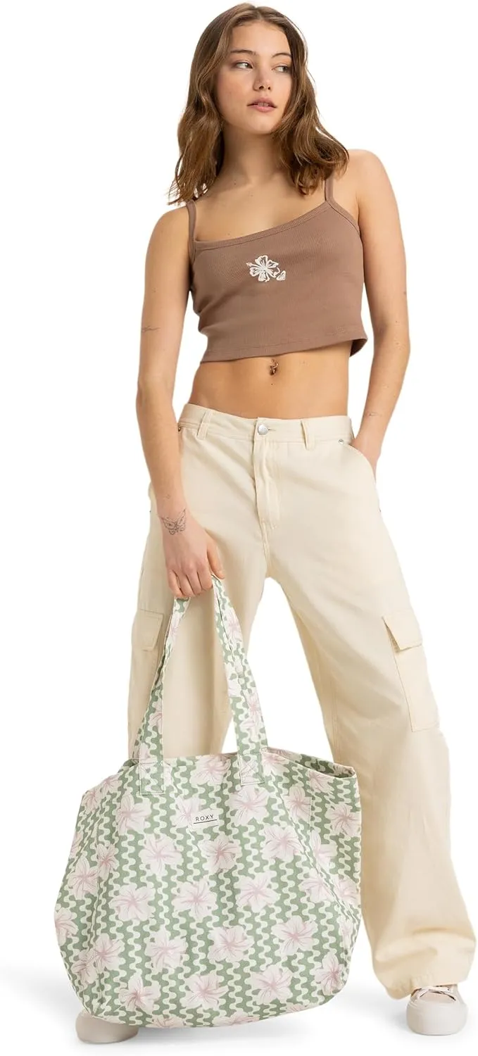 Roxy Women's Cotton Tote Bag | Everyday Carry | Beach | Travel | Vacation | Reusable | Lightweight