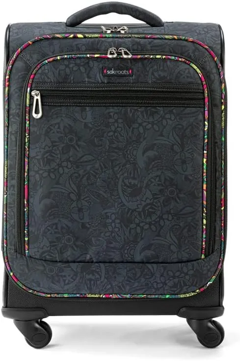 Sakroots On the Go 4 Piece Travel Bundle, Includes 21" Rolling Suitcase, Packable Large Tote, Medium & Small Pouches