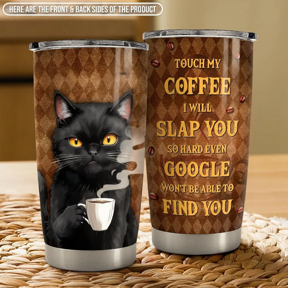 SANDJEST Black Cat Tumbler 20oz Stainless Steel Insulated Coffee Travel Mug Cup for Men Women on Birthday Christmas