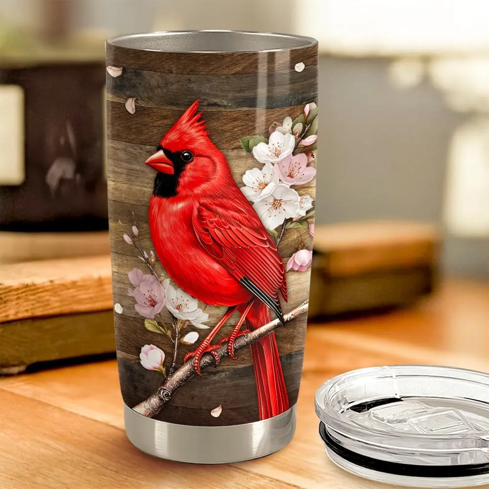SANDJEST Cardinal Tumbler 20oz Stainless Steel Insulated Travel Mug Cup for Women Girls Gifts for Birthday Christmas