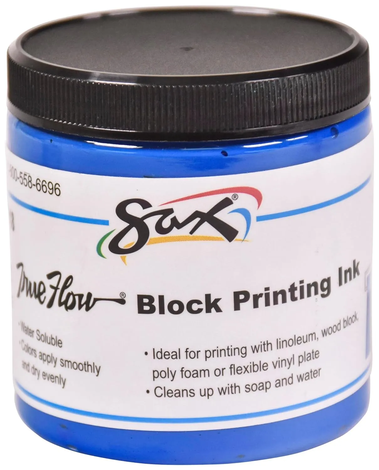Sax 461918 True Flow Water Soluble Block Printing Ink - 8 Ounce Jar - Blue
