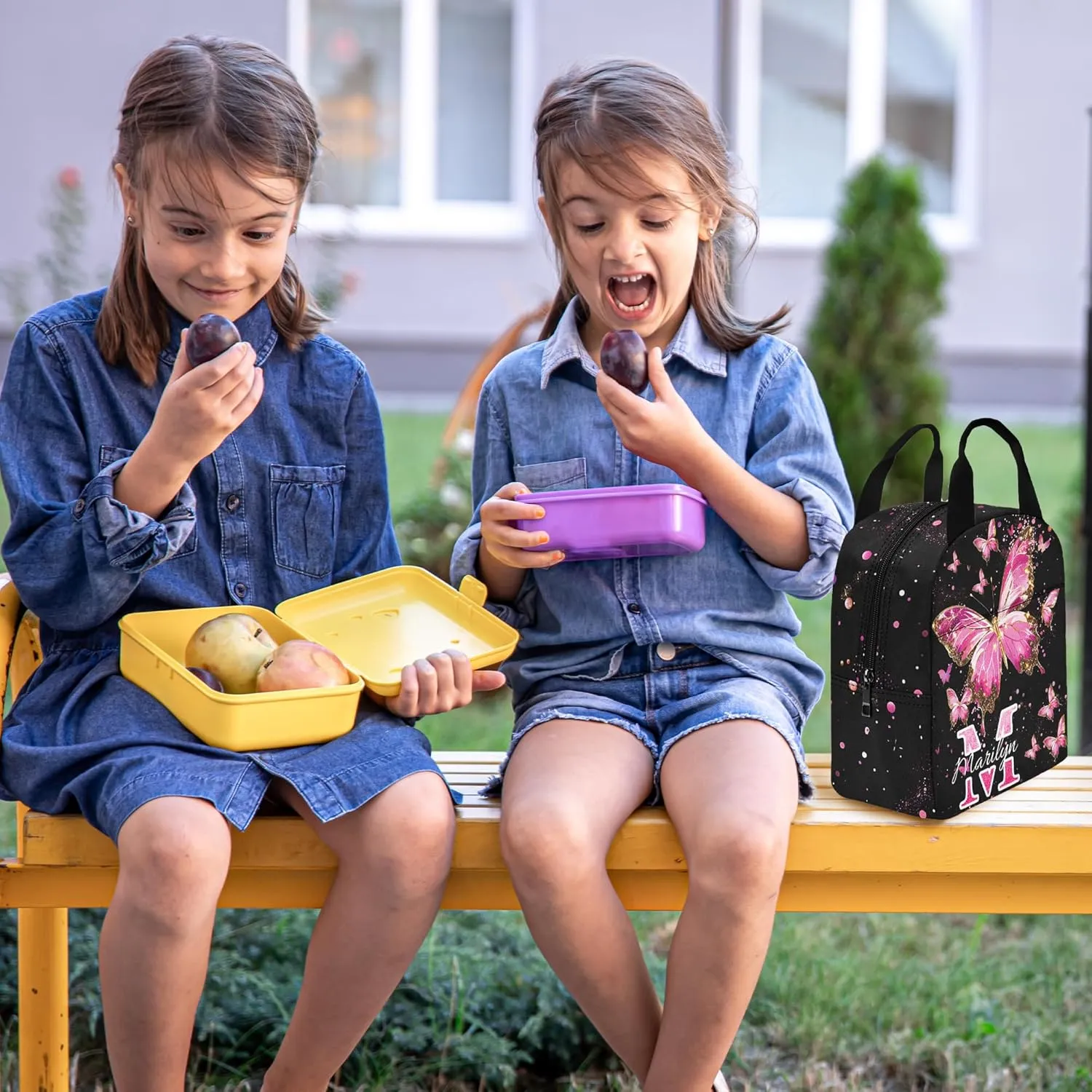 School Backpack Customized Kids Backpack with Lunch Bag Box Custom Name School Bag Back to School Gifts for Daughter Casual Unisex School Bags Personalized Backpack for School Season